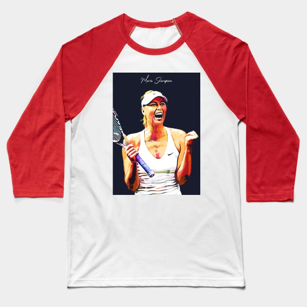 Maria Sharapova Baseball T-Shirt by Creativedy Stuff